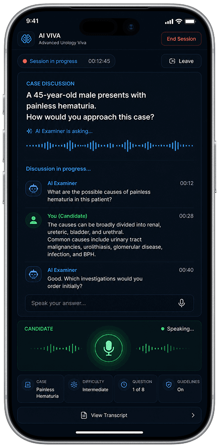 Urologics AI viva phone screen